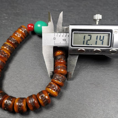 7.5" Yak Bone Wrist Mala - Tibetan Buddhist mala beads, view 7