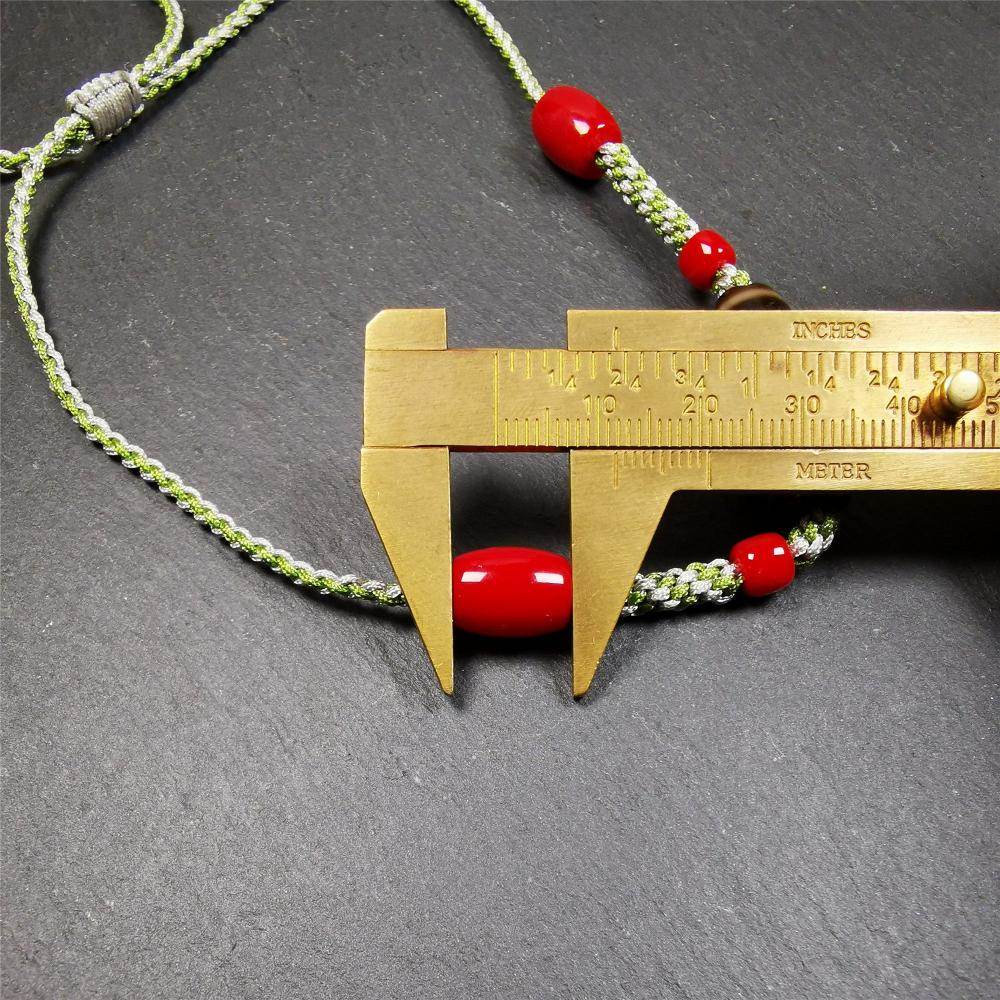 2 Eyed Dzi Bead Necklace - Tibetan Buddhist bead necklace, view 11