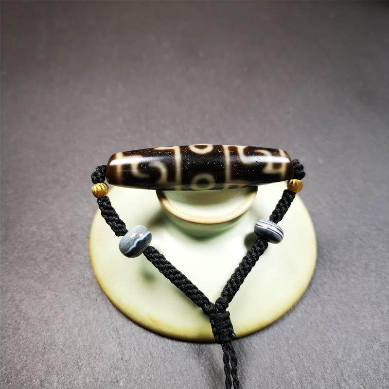 Guru Rinpoche's Ritual Paraphernalia Dzi Bead Necklace - Tibetan Buddhist bead necklace, view 5