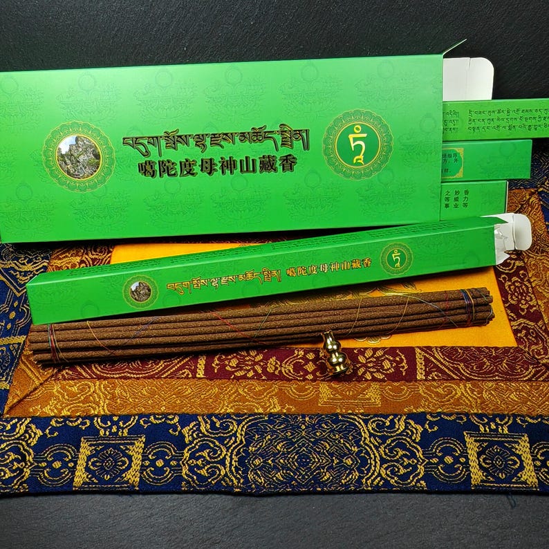Green Tara Incense Pack - Traditional Tibetan Incense Sticks - Tibetan Buddhist art, detailed view