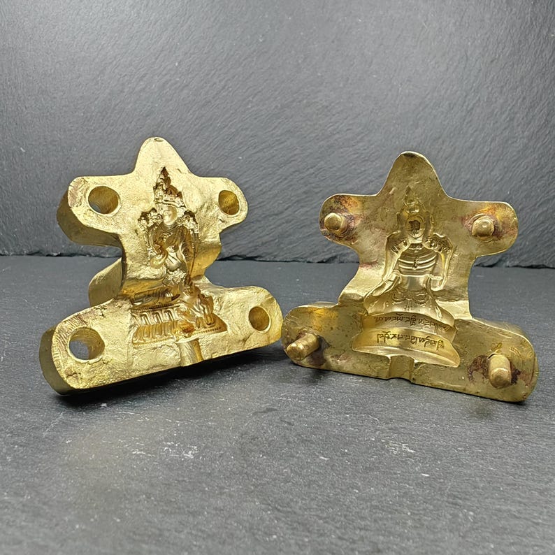 Green Tara Tsa Tsa Mold Full Body - 4cm Height - Tibetan tsa tsa mold, view 6