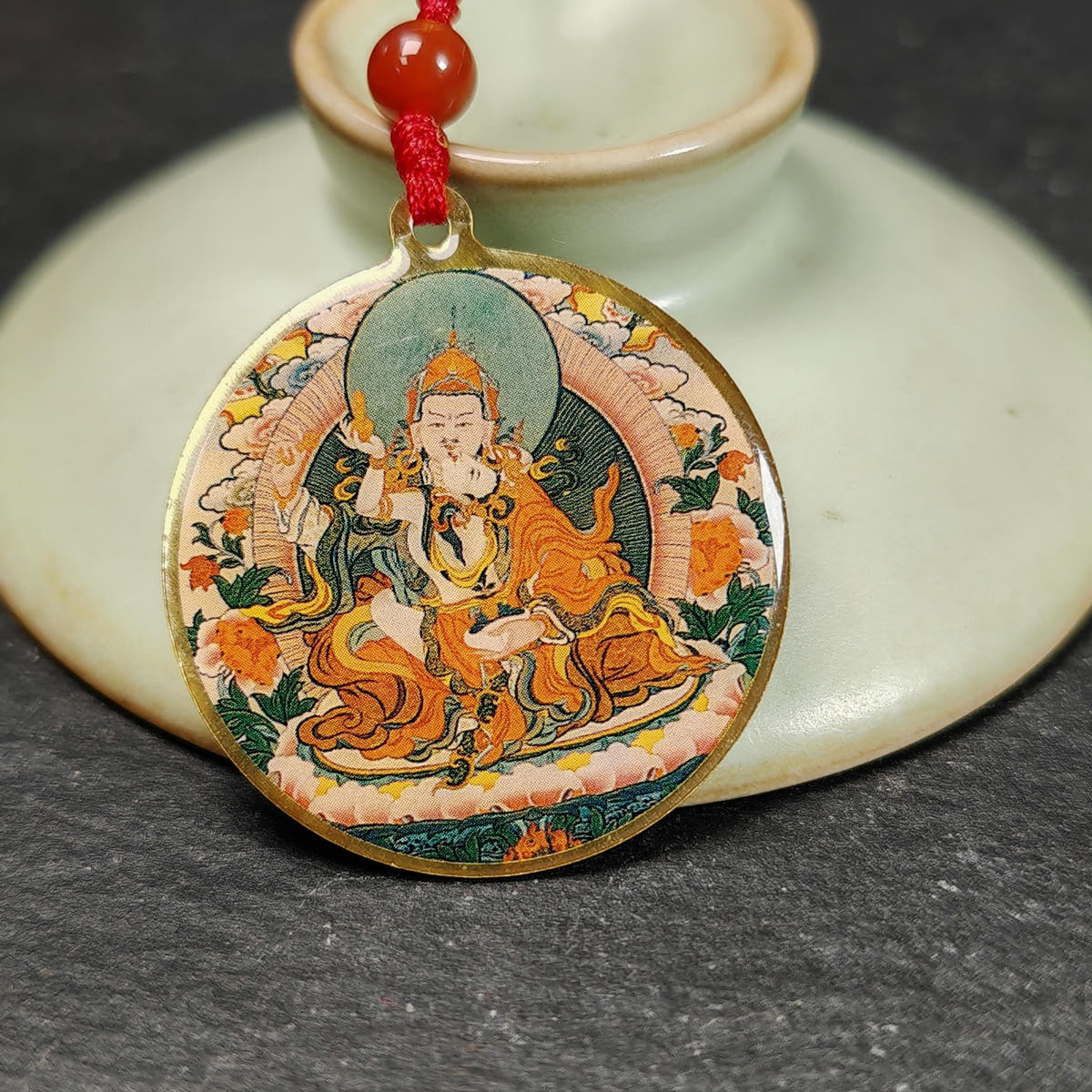 Guru Rinpoche Amulet | Samantabhadra Yab-Yum Protective Pendant | Sacred Buddhist Talisman, Spiritual Jewelry & Meditation Gift - 34mm
