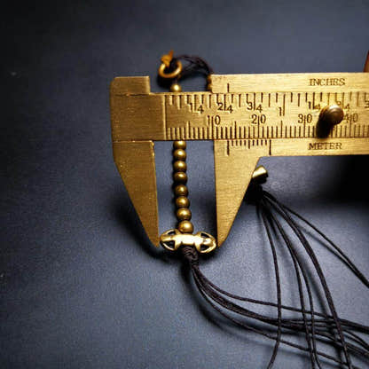 4mm Brass Prayer Bead Counters with Dorje Bell Pendant - Tibetan Buddhist art, view 11