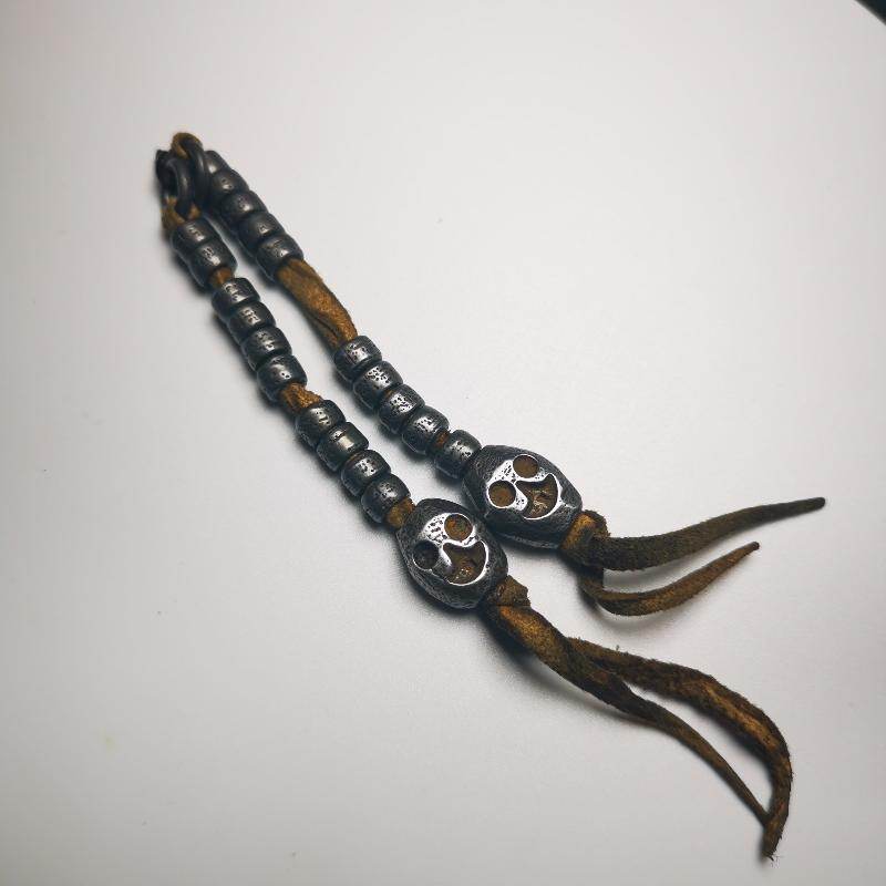 6mm Cold Iron Prayer Bead Counters - Tibetan Buddhist art, size reference