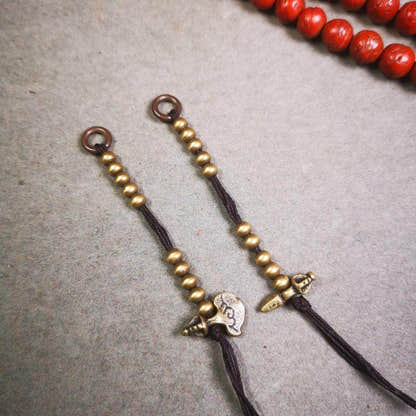 4mm Brass Prayer Bead Counters with Kila and Kartika Pendant - Tibetan Buddhist art, view 7