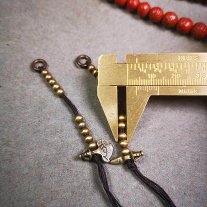 4mm Brass Prayer Bead Counters with Kila and Kartika Pendant - Tibetan Buddhist art, view 8