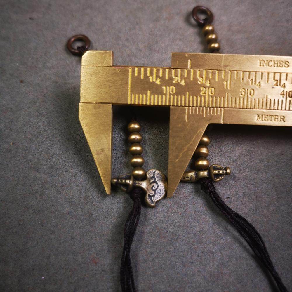 4mm Brass Prayer Bead Counters with Kila and Kartika Pendant - Tibetan Buddhist art, view 10