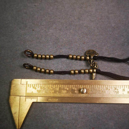 4mm Brass Prayer Bead Counters with Kila and Kartika Pendant - Tibetan Buddhist art, size reference