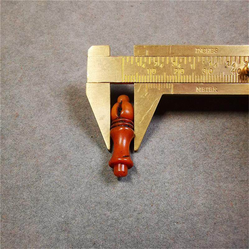 Bone Carved Vajra Bell Pendant - Tibetan Buddhist vajra, size reference