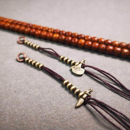 4mm Brass Prayer Bead Counters with Kila and Kartika Pendant - Tibetan Buddhist art, view 5