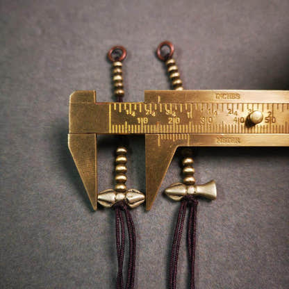 4mm Brass Prayer Bead Counters with Dorje Bell Pendant - Tibetan Buddhist art, view 9