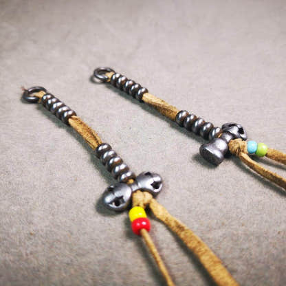6mm Cold Iron Prayer Bead Counters - Tibetan Buddhist art, size reference