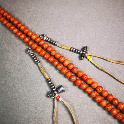 6mm Cold Iron Prayer Bead Counters - Tibetan Buddhist art, detailed view
