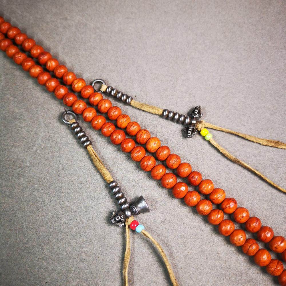 6mm Cold Iron Prayer Bead Counters - Tibetan Buddhist art, detailed view
