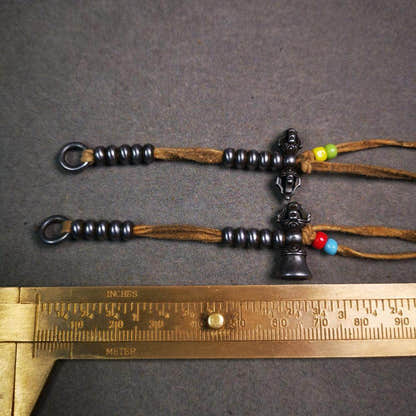 6mm Cold Iron Prayer Bead Counters - Tibetan Buddhist art, size reference