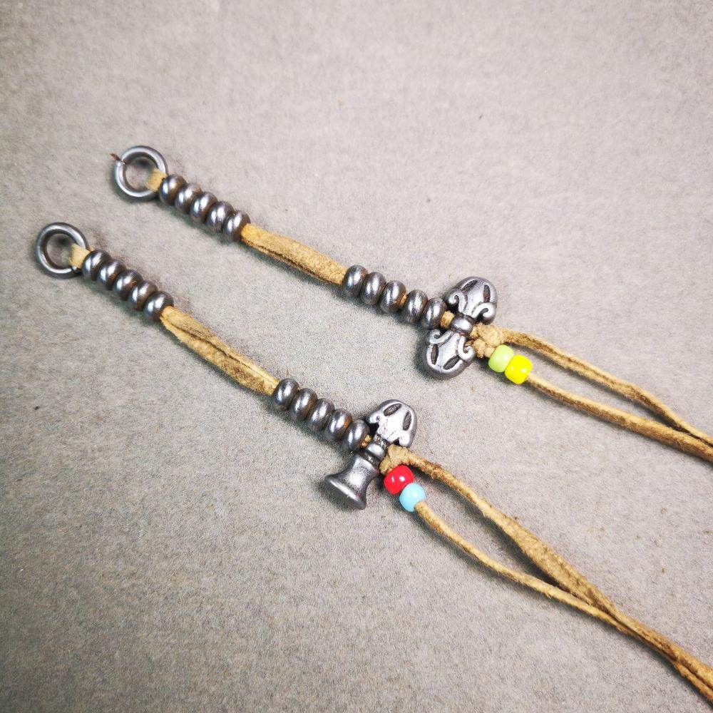 5mm Cold Iron Prayer Bead Counters with Dorje Bell Pendant - Tibetan Buddhist art, view 6