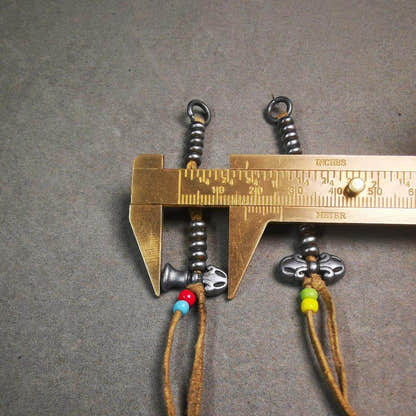 5mm Cold Iron Prayer Bead Counters with Dorje Bell Pendant - Tibetan Buddhist art, view 9