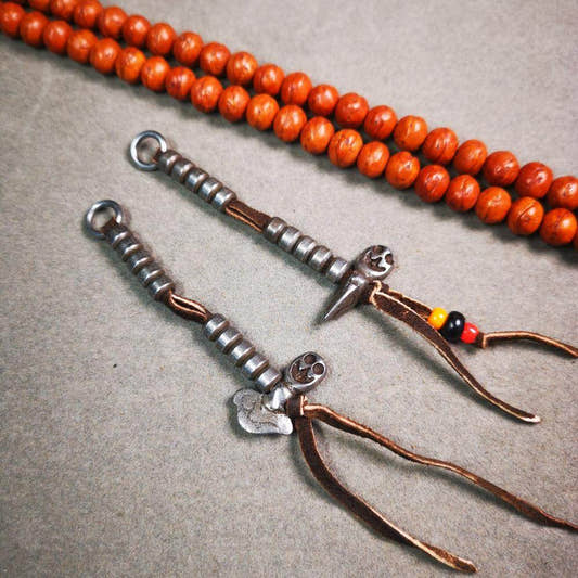 5mm Cold Iron Prayer Bead Counters for 8-15mm Mala - Tibetan Buddhist mala beads, front view