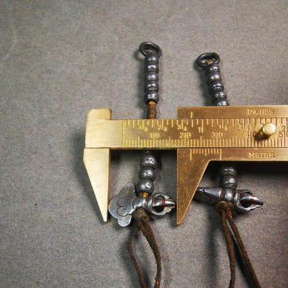 6mm Cold Iron Prayer Bead Counters with Kila and Kartika Pendant - Tibetan Buddhist art, view 9