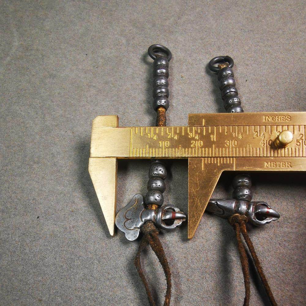 6mm Cold Iron Prayer Bead Counters with Kila and Kartika Pendant - Tibetan Buddhist art, view 9