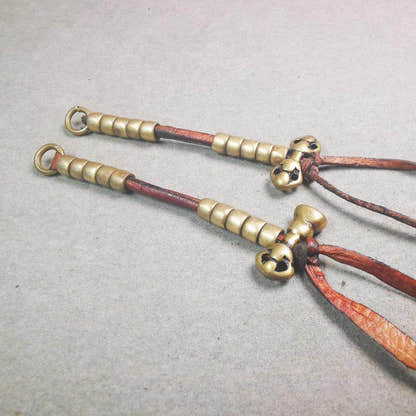 5mm Brass Prayer Bead Counters with Dorje Bell Pendant - Tibetan Buddhist art, view 7