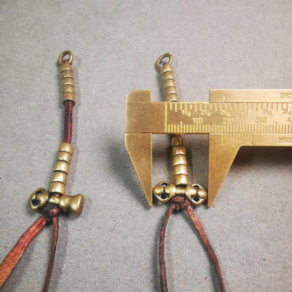 5mm Brass Prayer Bead Counters with Dorje Bell Pendant - Tibetan Buddhist art, view 9