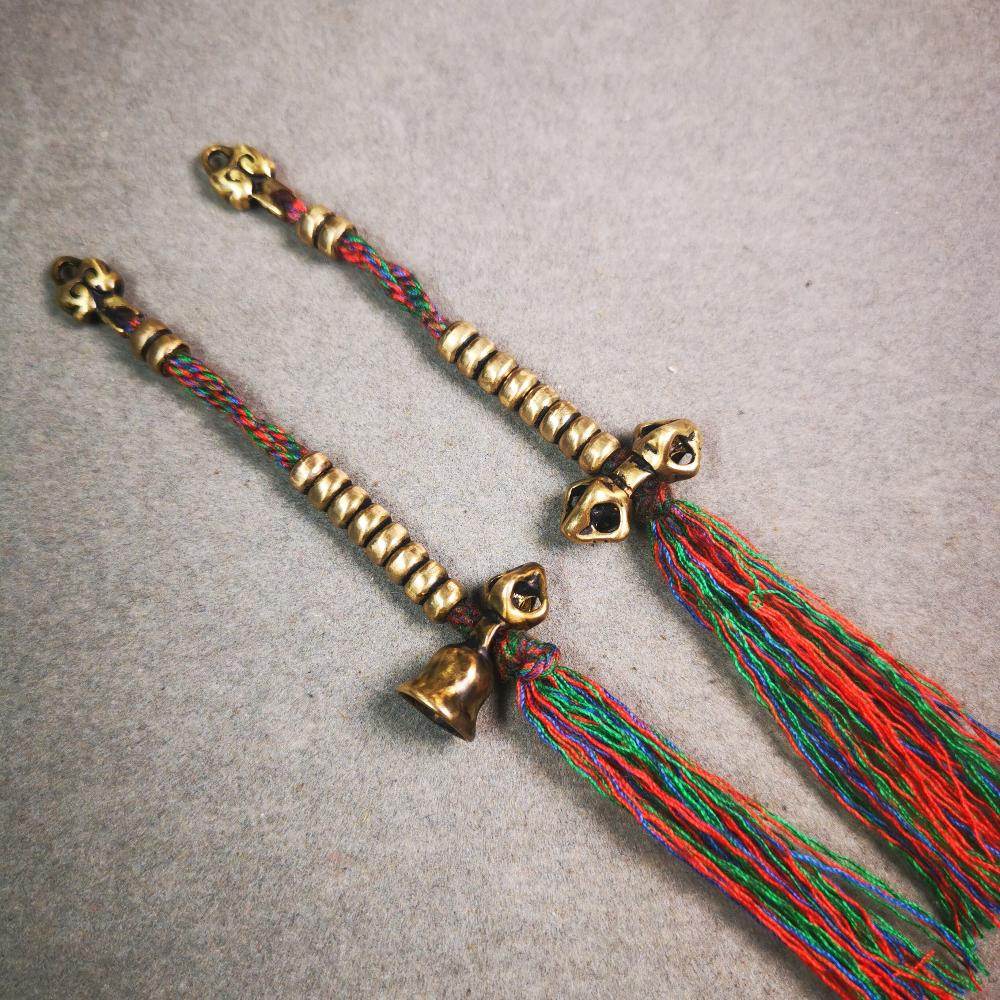 5mm Brass Prayer Bead Counters with Dorje Bell Pendant - Tibetan Buddhist art, view 6