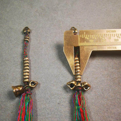 5mm Brass Prayer Bead Counters with Dorje Bell Pendant - Tibetan Buddhist art, view 8