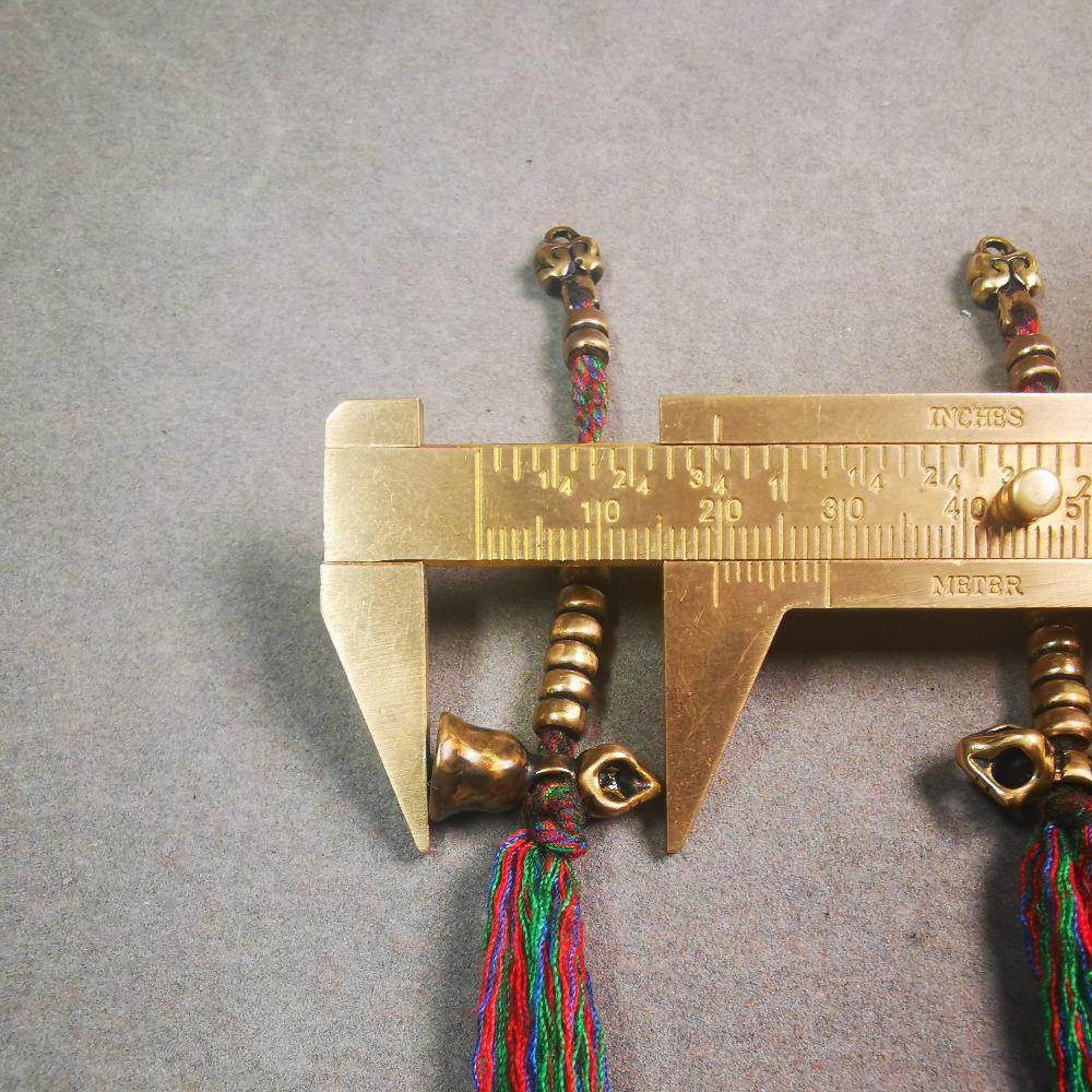 5mm Brass Prayer Bead Counters with Dorje Bell Pendant - Tibetan Buddhist art, view 10