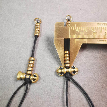 5mm Brass Prayer Bead Counters with Dorje Bell Pendant - Tibetan Buddhist art, view 8
