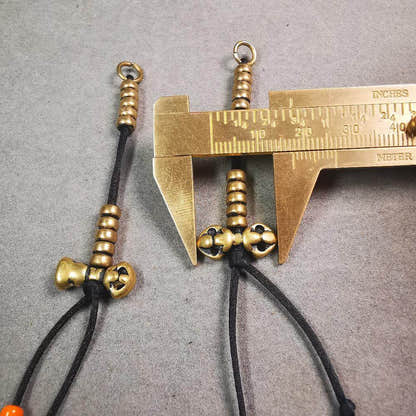 5mm Brass Prayer Bead Counters with Dorje Bell Pendant - Tibetan Buddhist art, view 9