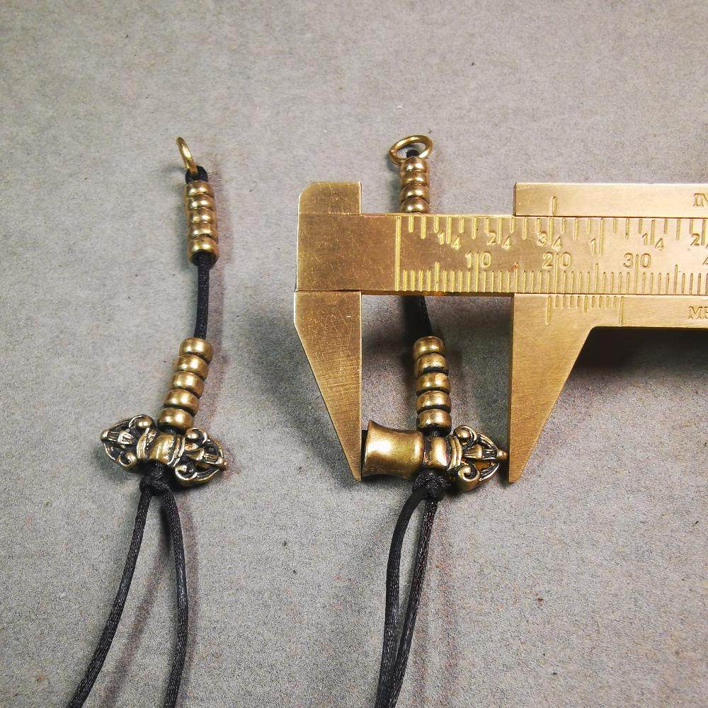 5mm Brass Prayer Bead Counters with Dorje Bell Pendant - Tibetan Buddhist art, view 8