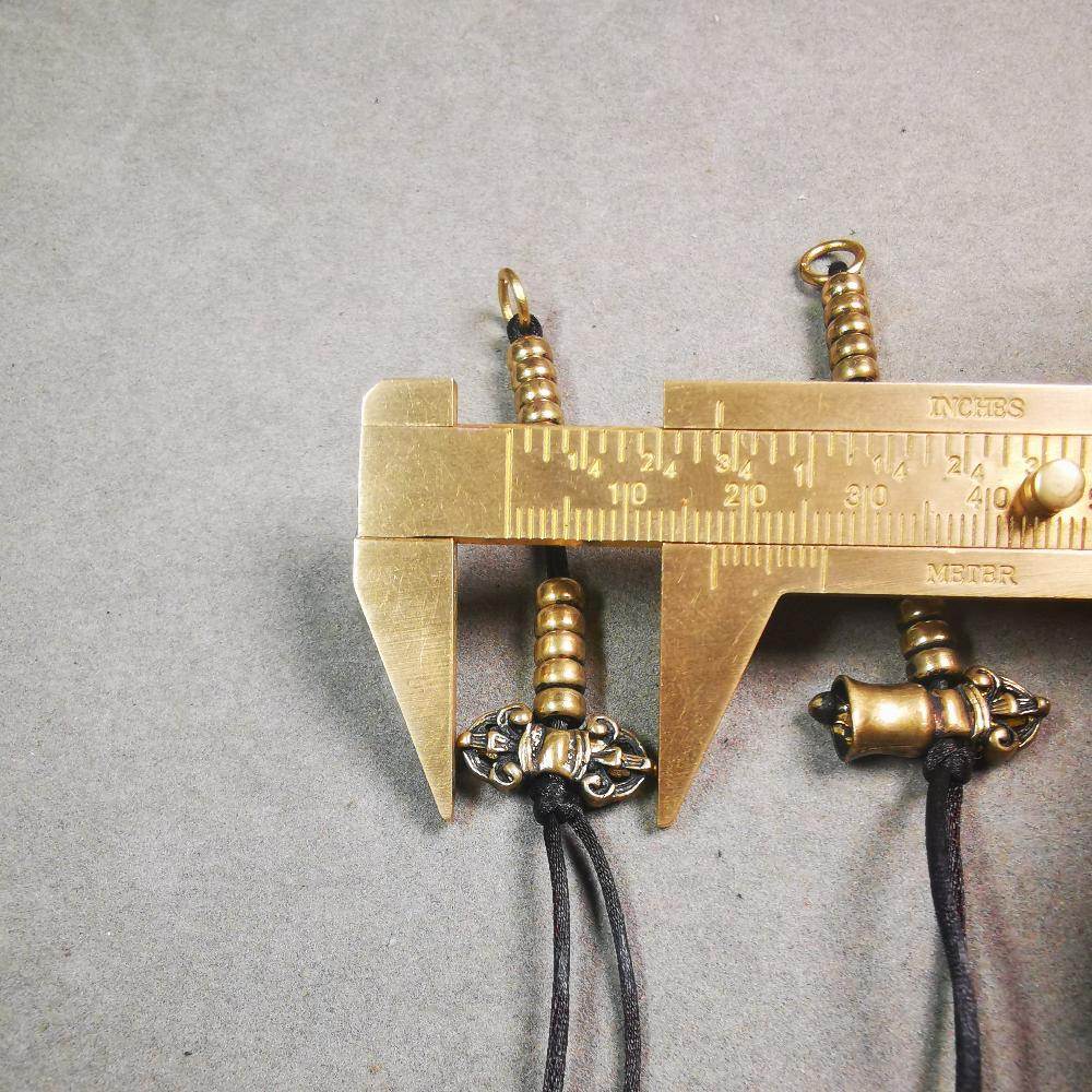 5mm Brass Prayer Bead Counters with Dorje Bell Pendant - Tibetan Buddhist art, view 9