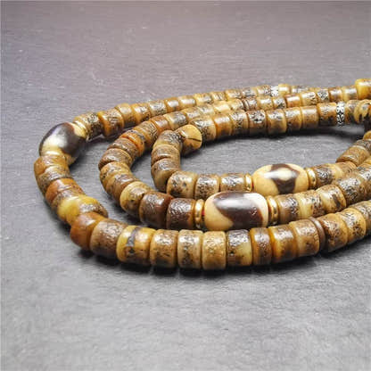 Old Kapala Skull Bone Mala - Tibetan Buddhist mala beads, view 6