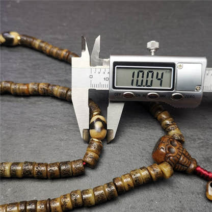 Old Kapala Skull Bone Mala - Tibetan Buddhist mala beads, view 10