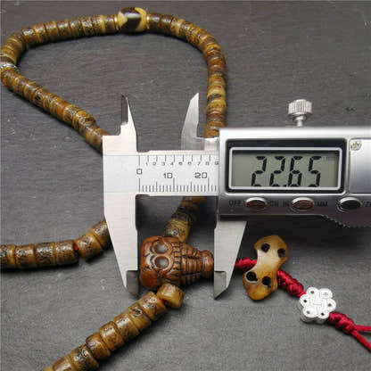 Old Kapala Skull Bone Mala - Tibetan Buddhist mala beads, view 11
