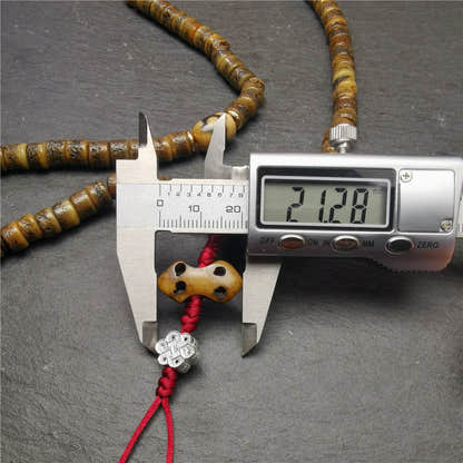 Old Kapala Skull Bone Mala - Tibetan Buddhist mala beads, view 12