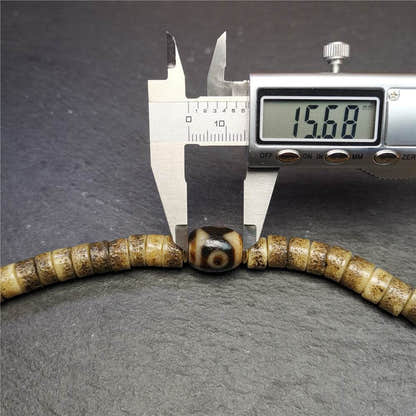 Old Kapala Skull Bone Mala - Tibetan Buddhist mala beads, view 12
