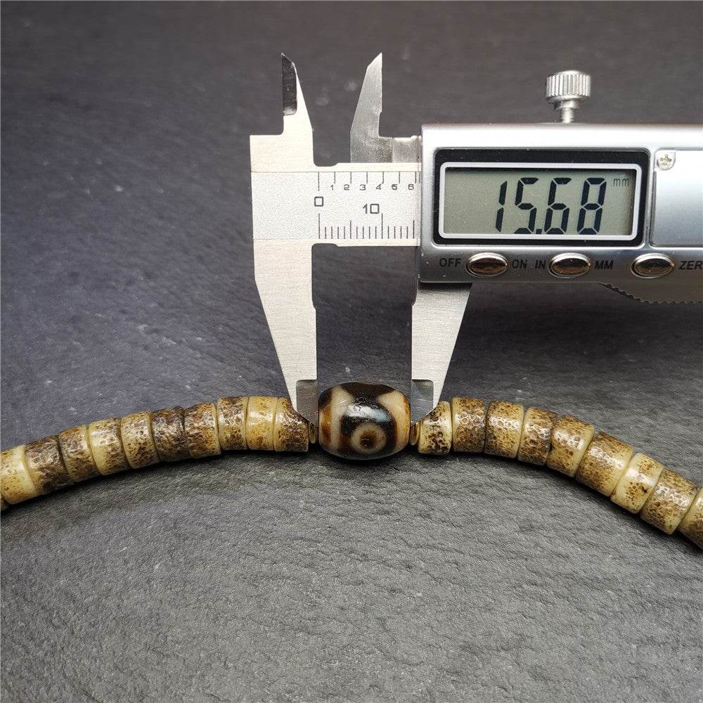 Old Kapala Skull Bone Mala - Tibetan Buddhist mala beads, view 12