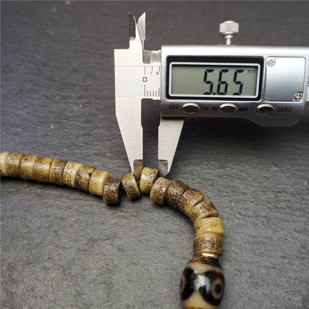 Old Kapala Skull Bone Mala - Tibetan Buddhist mala beads, view 10