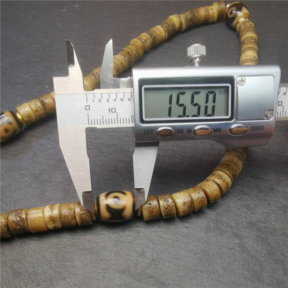 Old Kapala Skull Bone Mala - Tibetan Buddhist mala beads, view 14