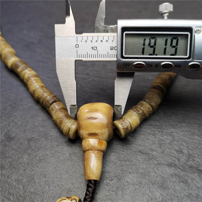 Old Kapala Skull Bone Mala - Tibetan Buddhist mala beads, view 15