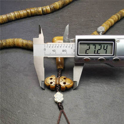 Old Kapala Skull Bone Mala - Tibetan Buddhist mala beads, view 17