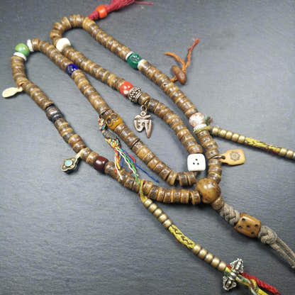 Old Kapala Skull Bone Mala - Tibetan Buddhist mala beads, view 4