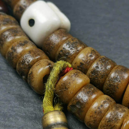 Old Kapala Skull Bone Mala - Tibetan Buddhist mala beads, view 6