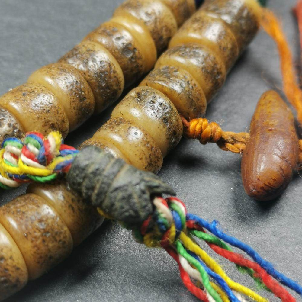 Old Kapala Skull Bone Mala - Tibetan Buddhist mala beads, view 7