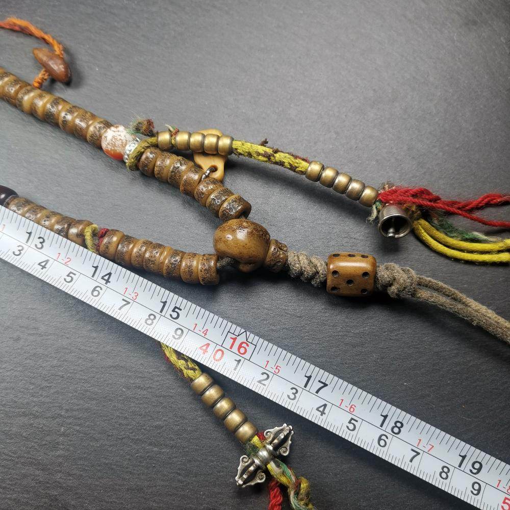 Old Kapala Skull Bone Mala - Tibetan Buddhist mala beads, view 8