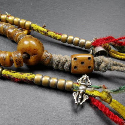 Old Kapala Skull Bone Mala - Tibetan Buddhist mala beads, view 16