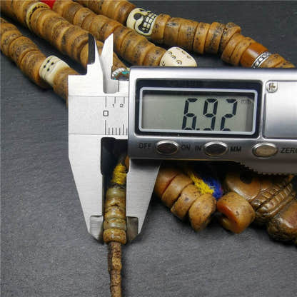 Old Kapala Skull Bone Mala - Tibetan Buddhist mala beads, view 14