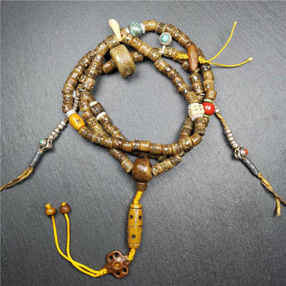 Old Kapala Skull Bone Mala - Tibetan Buddhist mala beads, view 7